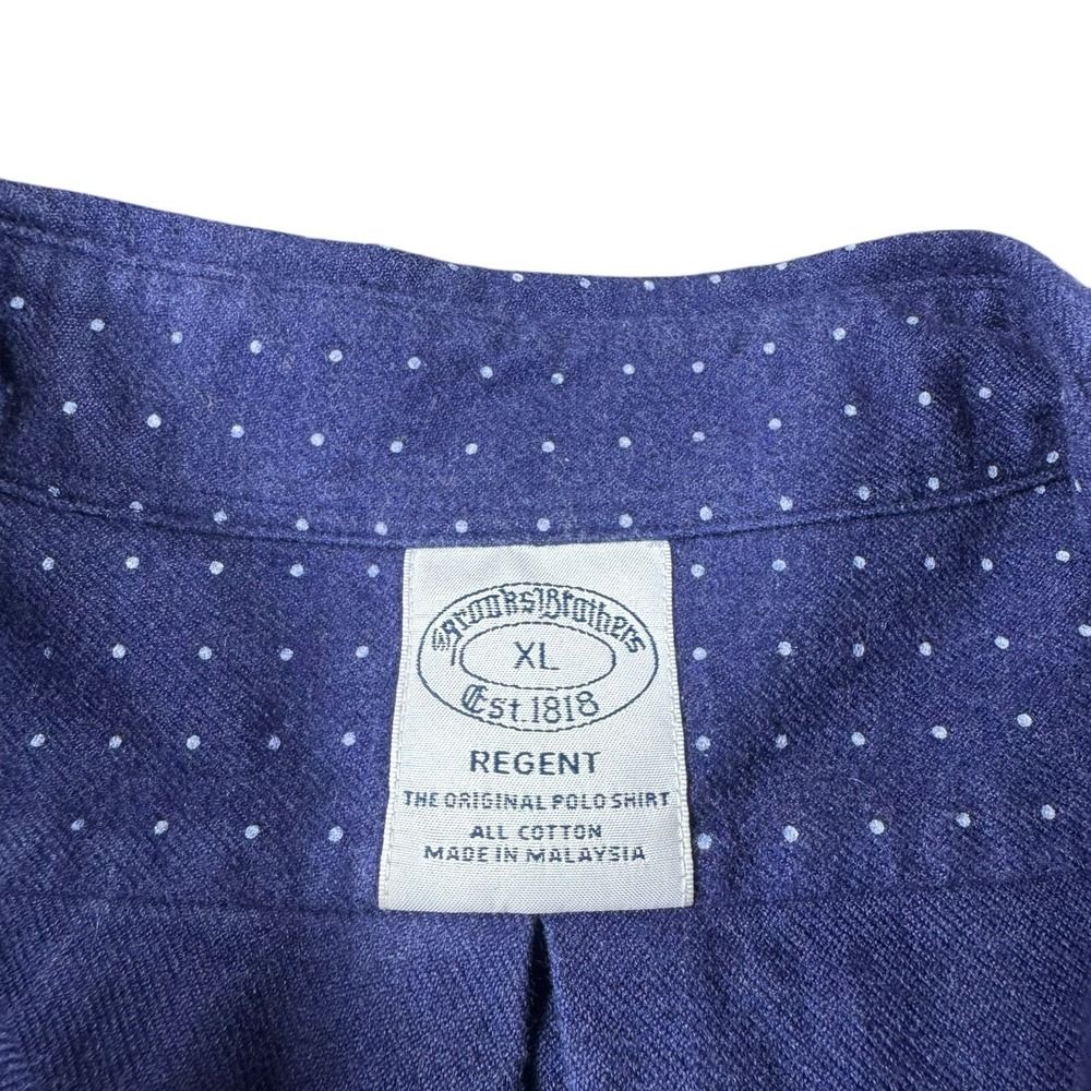 Brooks Brothers Flannel Shirt Men's XL Polka Dot Regent Fit 1818 100% Cotton - Picture 5 of 10